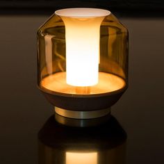 a lit candle sitting on top of a table