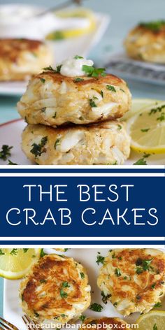 the best crab cakes with lemons and parsley