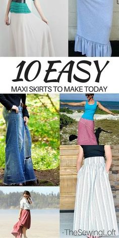 the 10 easy ways to make skirts for women in different styles and sizes, including long skirts