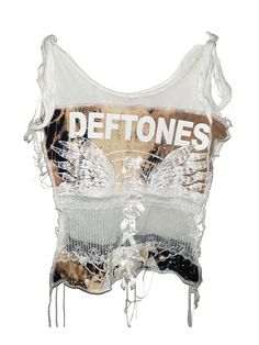 Deftones Tank Top, Clothing Designer Aesthetic, Fashion Inspo Outfits Style, Subversive Fashion, Top Png, Lace Clothes, Clothing Aesthetics, Custom Top, Top Clothes