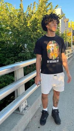 Graphic Tee Outfit Men, Summer Swag Outfits, Drippy Outfit, Black Men Fashion Casual, Drip Outfit Men, Trendy Boy Outfits, Men's Long Hairstyles, Black Men Fashion Swag, Teen Boy Outfits