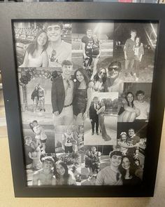 a black and white collage with many pictures