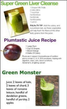 the green juice recipe is shown in this poster, and it contains information on how to use