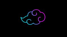 a neon colored cloud on a black background with the letter c in it's center