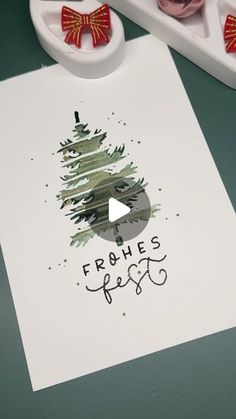 a christmas card with the words frohe's fest on it