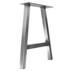 a metal bar stool sitting on top of a white floor