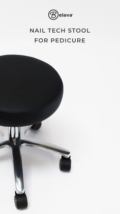 an office chair with wheels on it and the words nail tech stool for pedicure