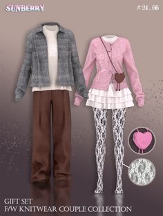 two different outfits are shown in this image