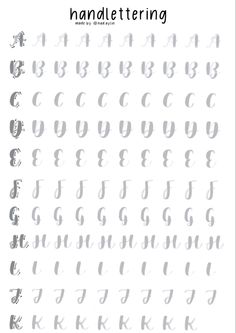 an image of the letters and numbers that can be used to spell out hand lettering