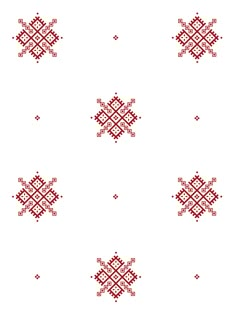 a red and white pattern with small squares