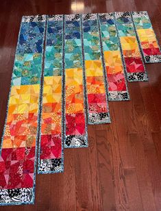 Staircase Quilt Panel Pattern by Handwoven By Leah Staircase Quilt, Scrap Projects, Panel Quilt Patterns, Kaffe Fassett Quilts, Quilting Designs Patterns, Hanging Quilts, Quilt Modernen, Scrap Quilt Patterns, Wall Quilts