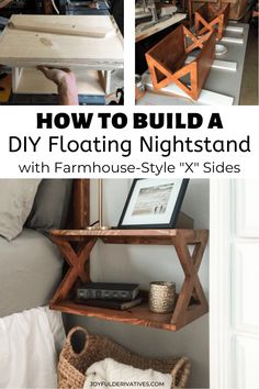 how to build a diy floating night stand with farmhouse style