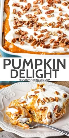 pumpkin delight casserole with cream cheese and pecans