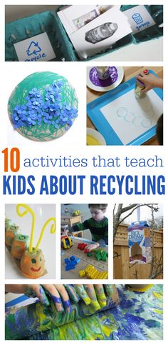 10 activities that teach kids about recycling and how to recyclate them with the help of an art teacher