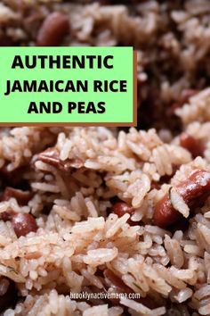 authentic jamaican rice and peas with text overlay