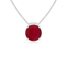 Solitaire Round Ruby Floating Pendant Ruby Pendant, Platinum, Ruby, Floating, White Gold, Pendant, Gold