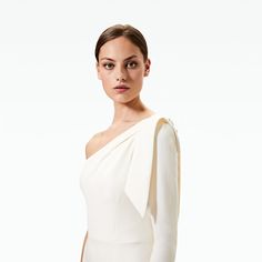 Hera Ivory Long Dress – Safiyaa London