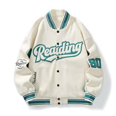 Our Preppy Letter Varsity Baseball Jackets are made from heavyweight cotton varsity style knit for a classic look. Durable construction and quality materials ensure long-lasting wear. Stylishly embroidered with letters, they are perfect for a college sports fan. Features: -100% Polyester -Baseball Collar -Ribbed Cuffs And Hems -letter embroidery design -Regular fit -Preppy style Matric Jackets, Varsity Jacket Design, Jackets Design, Retro Alphabet, Mens Fashion Retro, Varsity Design, Baseball Jacket Men, Jacket Varsity, Sport Jacket Men