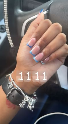 Blue Acrylic Nails Short Square, Short Acrylic Nails Designs Blue, Colored Acrylic Nails Short, Short Blue Acrylic Nails, Blue Short Acrylic Nails, Small Acrylics, Blue Nail Inspo, Nails Short Acrylic, Acrylic Nails Short