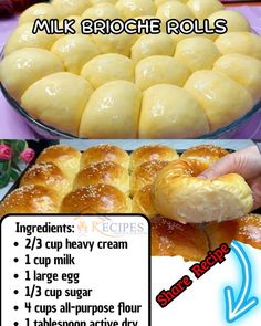 the instructions for how to make bread rolls