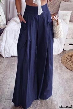 Olivia Mark - High-Waisted Vacation Pants with Ample Pocket Space Vacation Pants, Two Piece Short Set, Trousers For Women, Fitted Jumpsuit, Travel Pants, Midi Dress Party, Formal Party, Tie Dye Print, Wholesale Fashion