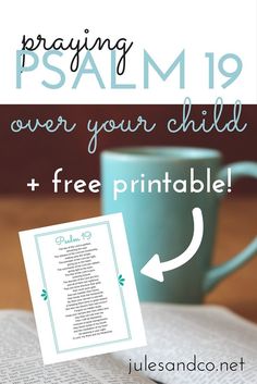 an open bible with the words, praying for your child and free printable