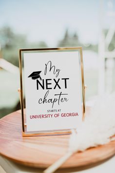 a close up of a sign on a table