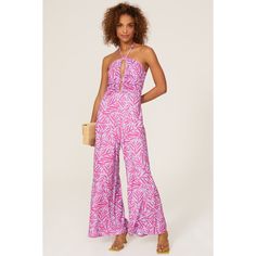 Purple mesh (95% Polyester, 5% Spandex).Lining (100% Polyester). Jumpsuit. Halter neck. Sleeveless. Back zipper closure. 56" from shoulder to hemline. 28" inseam. 13" rise. 15" leg opening. Imported. Liquid Metal, Halter Jumpsuit, Rent The Runway, Alexis Bittar, Hutch, Pink Print, Halter Neck, Gold Chain, This Summer