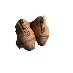 Eileen Fisher Suede Leather Booties Boots Tan Orange Women Size 10 Fall 

Low heel 
Zip closure 
Crisscross straps 
Almond toe 
Leather outsole 
Small scuff of one of them 

Great for fall and winter. Booties Boots, Leather Booties, Eileen Fisher, Low Heels, Fall And Winter, Suede Leather, Women's Boots, Almond, Womens Boots