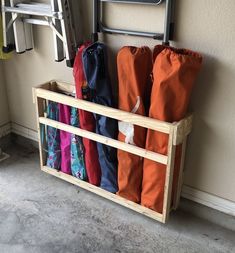 (ad) If you complete have a shed or storage box, easily pop in some free-standing shelves for extra space. Or see for weatherproof materials such as wood or metal, and ... Camping Chair Storage, Camp Chair Storage, Garage Storage Inspiration, Garage Organization Tips, Garage Organisation, Camp Chair, Garage Organize, Garage Shed, Diy Garage Storage