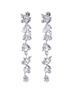 Make a statement with these stunning crystal dangle earrings, featuring cascading marquise and teardrop stones for a touch of refined elegance. Lightweight and versatile, they add just the right amount of sparkle, perfect for brides who want a timeless yet glamorous accessory on their big day. White Veils, Crystal Dangle Earrings, Crystal Drop Earrings, Crystal Drop, Tiara, Big Day, Platinum, Dangle Earrings, Jewelry Earrings