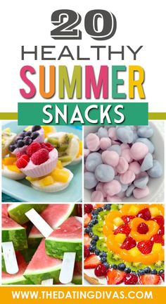 healthy summer snacks with text overlay that reads 20 healthy summer snacks