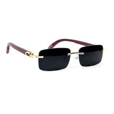 Mens Black Tint Vintage Rectangle Luxury Hip Hop Fashion Gold Frame Rimless Sunglasses Color: Black Lenses Material: Acrylic Frame Material: Metal Lens Width: 54mm Rimless Rectangle Sunglasses Men, Hip Hop Sunglasses, Black Jeep, Mens Glasses Frames, Acrylic Frame, Stylish Glasses, Men Sunglasses, Rimless Sunglasses, Sunglasses Fashion