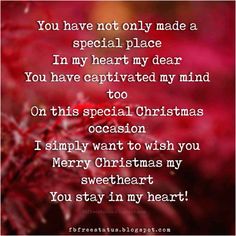 a red christmas card with the words you have not only made a special place in my heart