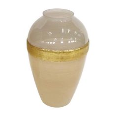 Giveanyroominyourhomeastunningboldlookwiththisceramicjar!Acharminggoldandwhitelinedesignimmediatelycatchestheeye.Thisjarwillbeagreataccenttoyourhomedecor.Features17in.GlassGingerVasewithBrassBandItactsasabeautifulaccenttoahomeSpecificationsColor:Ivory&BeigeMaterial2:GlassTrend:GlamVaseSize:17in.Weight:8lbs Contemporary Vases, Vase Crafts, Vases For Sale, Brass Band, Vase Shapes, Glass Frame, Body Design, Ceramic Jars, White Line