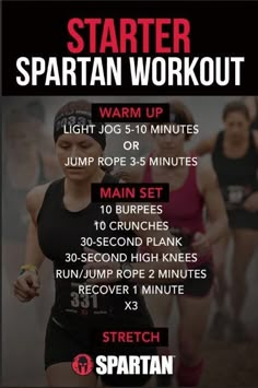 a poster for the spartan workout program