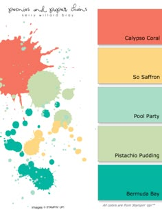 an image of paint colors that are different from each other in the same color scheme