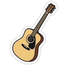 an acoustic guitar sticker on a white background