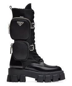 Prada Monolith Leather and Nylon Combat Boots Size 37 (US 7)  | eBay Vetements Boots, Prada Monolith Boots, Prada Monolith, Panda Outfit, Boots Prada, Prada Boots, Neon Purple, Girls Outfits, Boot Shoes Women