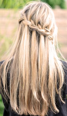 Waterfall Braid Cascade Braid, Waterfall Braid Tutorial, Diy Wedding Hair, Fishtail Braid, Long Blonde, Long Blonde Hair