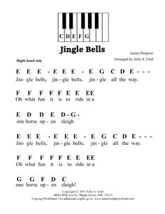 sheet music with the words jingle bells on it