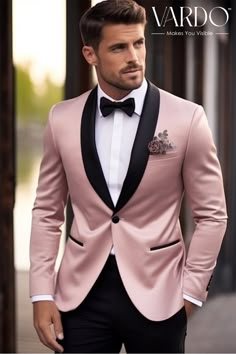 >>ORIGINAL ARTWORK AND CONTENT, PLEASE DO NOT COPY<< Men Suits, Suits For Man, Elegant Light Pink Tuxedo Jacket for Men - Formal Wedding, Prom, and Special Occasion Attire, Formal piece Wedding Suit, Double Breasted, Formal Fashion Slim Fit Suit. Elevate your style with this stunning light pink tuxedo jacket for men. This exquisite piece is perfect for formal events, weddings, proms, and any special occasion. Crafted with precision and attention to detail, this jacket combines classic sophistication with a modern twist. 👔 Stand Out in Style: Our light pink tuxedo jacket is designed to make you the center of attention. The soft pastel hue adds a touch of uniqueness to your formal ensemble, ensuring you'll stand out from the crowd. 🎩 Tailored to Perfection: This tuxedo jacket features a ta Best Man Wedding Outfit, Pastel Pink Tuxedo Men, Mens Wedding Suite Ideas, Peach Tuxedo Wedding, Rose Gold Suit Men Wedding, Pastel Pink Suit Mens, Blue And Pink Tuxedo, Pink Tuxedo Men, Pink Tuxedo Wedding