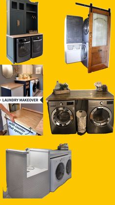 several different types of appliances are shown in this collage with the words laundry makeover