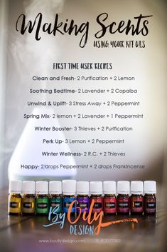 Essential Oil diffuser recipes for the beginning diffuser. Simple diffuser recipes using Young Living Premium Starter kit oils. www.byoilydesign.com YL#3177383 Oils Benefits, Young Living Oils Recipes, Living Oils Recipes, Young Living Essential Oils Recipes