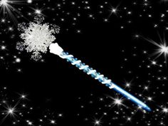 a blue and white toothbrush with snow flakes on it's head in the air