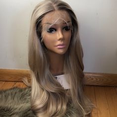 22” Ombre Ash Blonde Lace Front Wig *New* Arrives New Human Synthetic Blend Lace Front Wig. Color : As Shown 150% Density You Can Cut , Curl , And Style This Wig Heat Resistant Up To 315f 22.5 In Circumference Hand Tied - Check My 5 Star Reviews You Could Cut The Front Lace To Blend As Your Own Hairline Dye Wash I Do Not Trade My Wigs Bundle With The Got2b Ultra Gel Or Ghost Bond To Save 10% Off $$$ Ombre Ash Blonde, Wand Hairstyles, Wig Color, Blonde Lace Front Wigs, Barbie Hair, Curly Lace Front Wigs, Straight Lace Front Wigs, Crown Hairstyles, Bridal Hair Comb