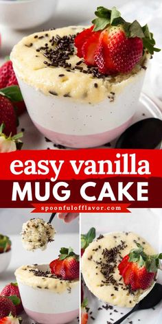 Try this Easy Vanilla Mug Cake (Only 5 minutes!), a perfect valentine's day dessert recipe! It is easy to make and rquires few  and easy to find ingredients. Add this no-bake recipe to your list of cake ideas!