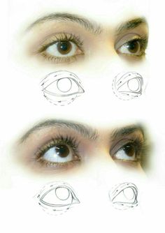 four different types of eyeliners and how to draw them in photoshopped