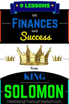 a poster with the words, lessons on finance and success from king solomon to queen solomon