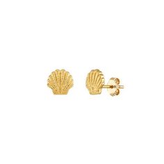 14K Yellow Gold Mini Seashell Stud Earrings - Women. Stud earrings exude a classy and sophisticated prescence, yet are so simple and timeless. Desirable and versatile these earrings can worn with any outfit, from a casual day at the office to a formal black-tie event. Their 14 karat gold brilliance will leave onlookers in awe. Our stud earrings are made with the buyer in mind. Fitted with a post and butterfly backing for a secure fit. Size: one size.  Gender: female.  Age Group: adult. Elegant Shell-shaped Yellow Gold Earrings, Elegant Yellow Gold Shell Earrings, Women Stud Earrings, Black Tie Event, Earrings Women, Girly Jewelry, Gold Earrings Studs, Gold Studs, Black Tie